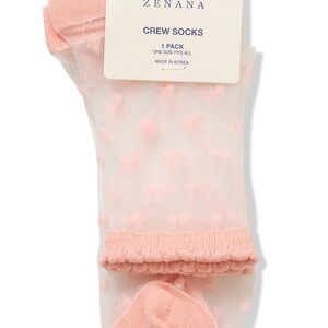 Boutique: Zenana Outfitters woman’s  Sheer Pink Crew Socks